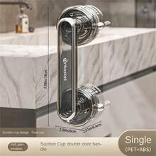 1 pezzo Maniglia per porta con ventosa trasparente - Senza foratura, impermeabile, per mobile da bagno, rimovibile in resina ABS - Stile minimalista, adatto per frigorifero, finestra, armadietto, porta doccia - Accessorio hardware durevole, accessorio da bagno