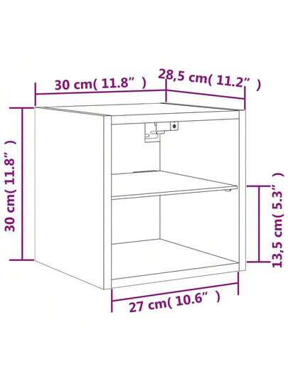 VidaXL TV Wand Unit LED Lighting 30x28.5x30 Cm Bruin Oak view 2