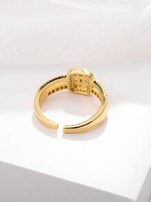 1pc Stylish Copper Zirconia Ring For Women Wear Suitable As A Gift For Friends
