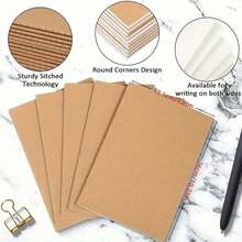 3pcs/2pcs/1pc Kraft Paper Pocket Notebooks - Perfect For Travel, School And Office - Unlined/Lined Pages - Diary, Memo Pad - Brown Cover, Back To School Supplies, Compact Pocket Notebook, Memo Pad, Writing Journal