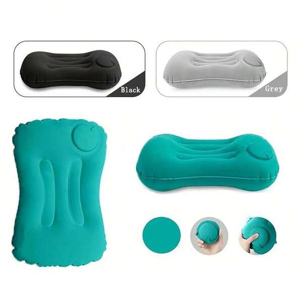 1pc Inflatable Camping Travel Pillow, Ultra-Lightweight & Portable, Suitable For Bathroom, Bathtub, Neck & Lumbar Support For Camping, Hiking, Backpacking, Ergonomic Design