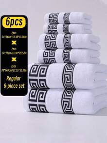 6pcs Modern Luxury Premium Gold Jacquard Towel Set, Couples Towel Set, Solid Color Hotel Towel, Yoga/Gym/Pool Towel, Highly Absorbent & Quick Drying, Versatile For Home & Bathroom - Fashionable Decor Bathroom Accessories, Perfect Gift For Loved Ones Home Bathroom Decor Fall Decor Back To School For Beauty Salon Home Bathroom Shower Towels For Beauty Salon, Hotel Sports,Home Essentials, Towel, Skin Care - Multicolor - View 10