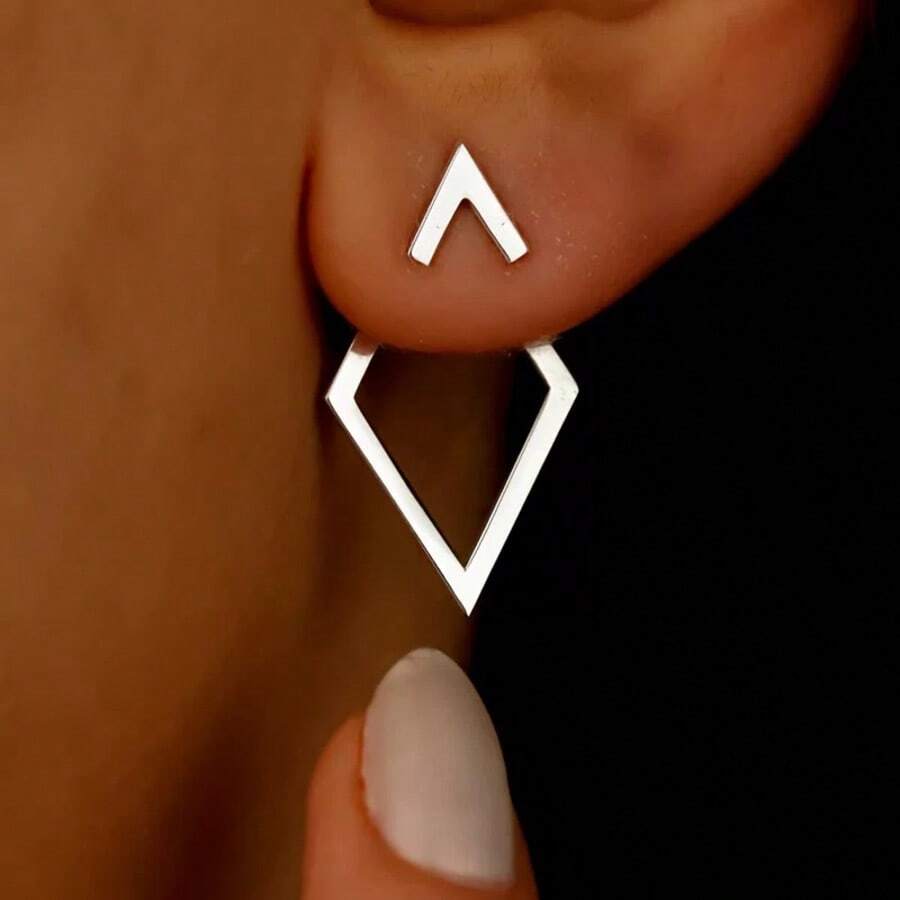 Brincos de losango  geométricos elegantes para mulheres, banhados a ouro 18K ou prata 925,não desbotam facilmente, hipoalergênicos