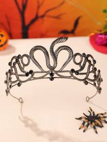 1pc Women's Fashion New Alloy Rhinestone Animal Element Halloween Party Headpiece Crown, Coronas, Tiara, Costume Crown, Hair Garland, Head Wreath, Hair Vine, Hair Circlet, Tiara Crown, Wedding