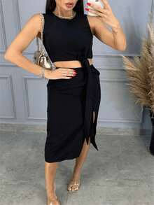 Women Two-Piece Outfits - màu đen - Xem 1