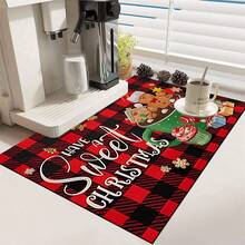 1 قطعة حصيرة امتصاص لأطباق الطعام مطبوعة بشكل دب عيد الميلاد، حصيرة امتصاص عالية، تخفي البقع، حصيرة تجفيف الأطباق بظهر مطاطي، حصيرة متعددة الاستخدامات للمطبخ والمنزل، مناسبة لصانع القهوة وحامل الأطباق وأسطح المطبخ وحصيرة القهوة وحصيرة تجفيف الأطباق وحصيرة امتصاص بظهر مطاطي وحصيرة إناء القهوة - HL  258 - مشاهدة 13