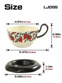 High-End Retro-Style Ceramic Coffee Cup And Saucer Set, Suitable For Home, Office, Cafe, Gatherings, And Events