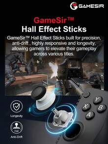 GameSir X5 Lite 手机游戏手柄，兼容 iOS 和安卓 15/16 英寸平板电脑，设备长度 105-213 毫米，霍尔效应摇杆，轻巧的人体工学设计，兼容 Game Pass、Zenless Zone Zero 云游戏、Steam/Moonlight 串流游戏和远程游玩，黑色