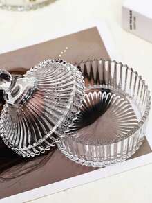 Transparent Glass Candy Jar, Storage Jar, Wedding Candy Jar, Wax Glass Jar With Lid, Glass Vessel, Christmas Gift - Clear - View 5