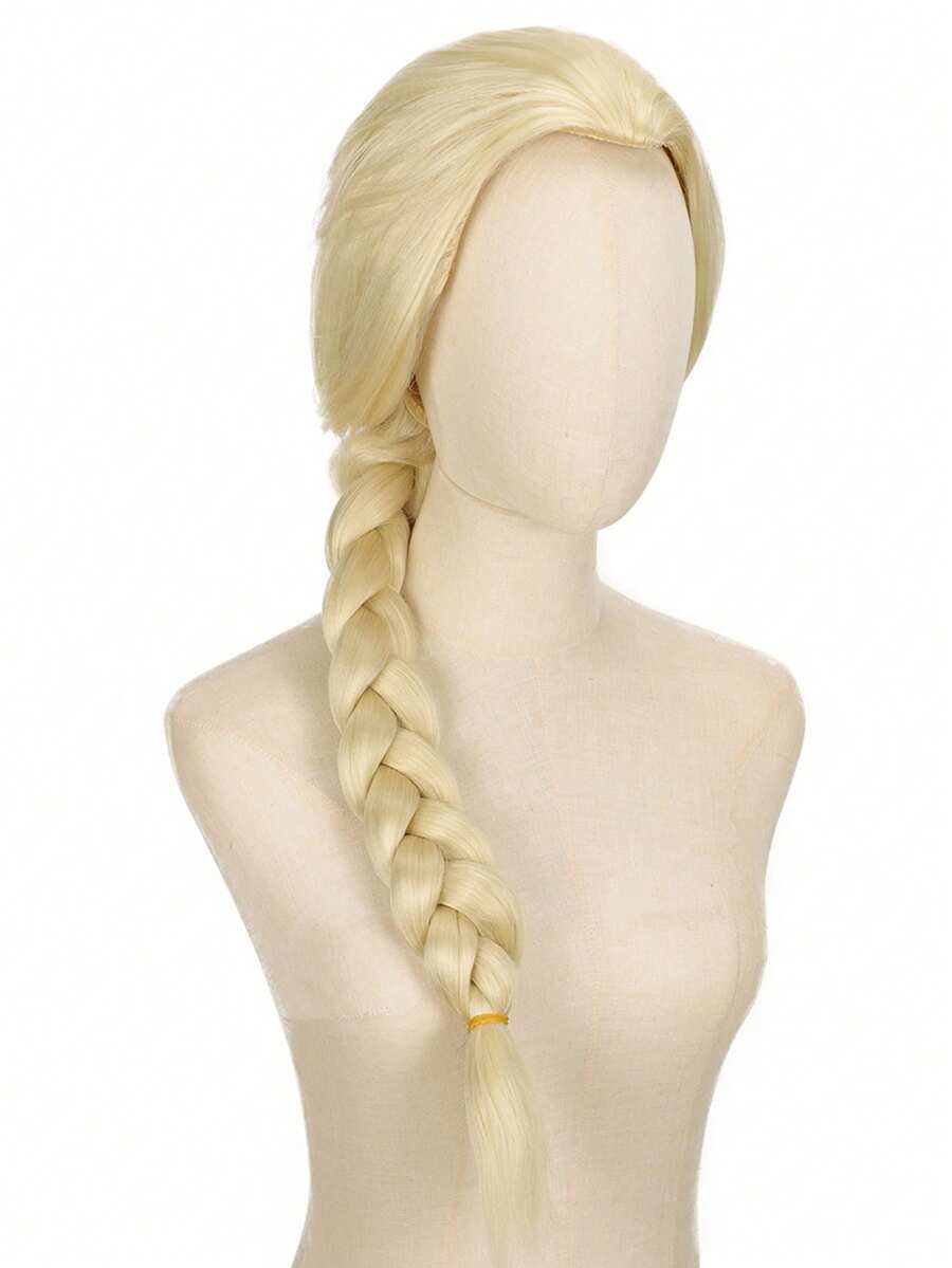 1pc Cosplay Wig With Single Braiding Hair Cartoon Style Costume Prop For Role-Playing,Halloween, Dress-Up Parties,Birthday Celebrations,Gift For Daughters,Suitable For Performances,Festive Gatherings,Halloween Events