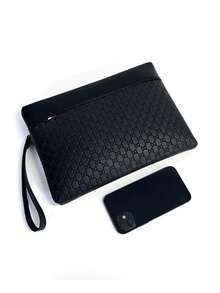 高品质男士包袋 奢华真皮手提包 彰显奢华品味的品牌男士包袋 时尚男士手拿包 休闲旅行卡包 钱包 设计师腋下包 圣诞礼物 小袋 黑色钱包 圣经包 新年礼物 情人节礼物 - 黑色 - 查看 3