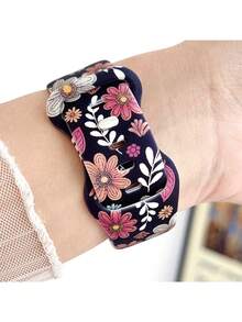 1pc Colorful Floral Graphic Pattern Silicone Band Compatible With Apple Watch Band 38mm 40mm 41mm 42mm 4mm 45mm 49mm (S10 42 )Mm (S10 46)Mm Women,Soft Sports Strap Compatible With Iwatch Series 11 Ultra3 Ultra 2 SE3 S10 SE2 9 8 7 SE 6 5 4 3 2 1,Thanksgiving, Mother's Day, Valentine's Day Gifts