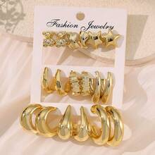 9 Pairs Gold Resin Lightweight Earrings For Women – Featuring Retro-Inspired Small Hoops, Waterdrop, Geometric Accents, And Cute Bear Motifs – Multi-Style Jewelry In Minimalist, Sweet, Vintage & Playful Aesthetics – Perfect For Daily Wear, Fall School Looks, Holiday Gifting, Winter Outings, Travel, Cozy Weekends, And Christmas Or New Year Accessories For Girlfriend, Mom, Daughter, Or Best Friend