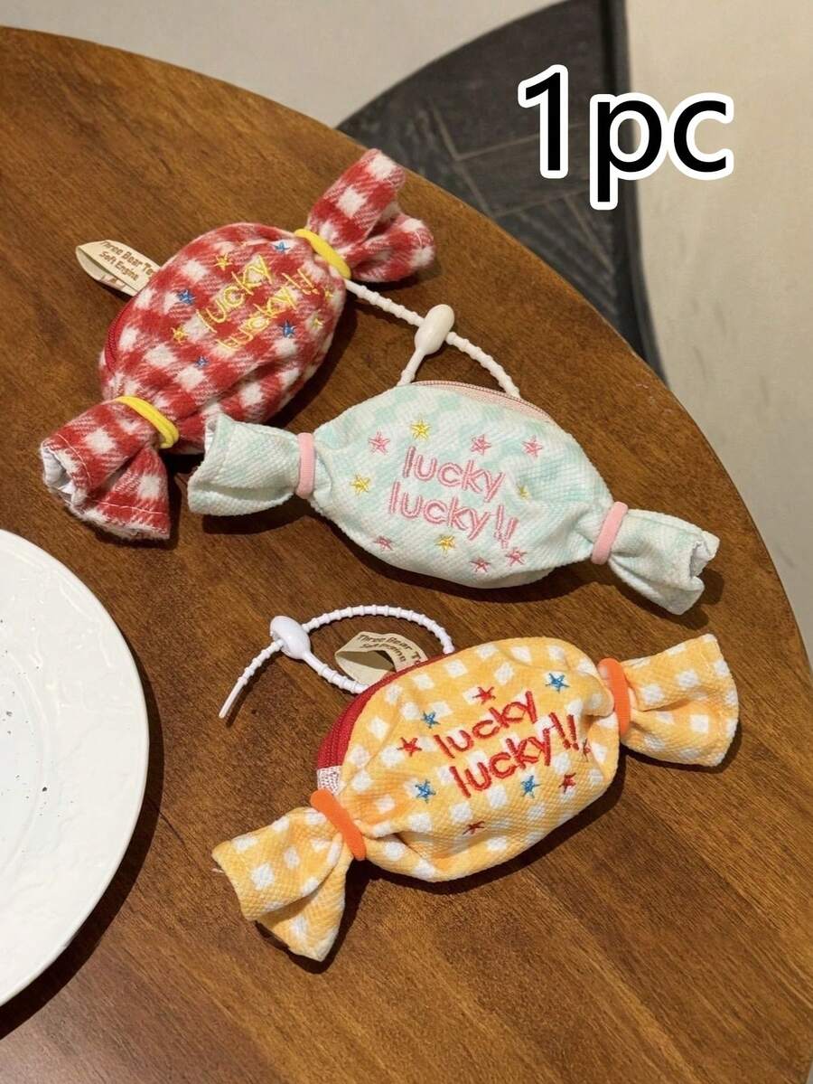1 pezzo Portafoglio a forma di caramella colorata macaron - Mini borsa a pendente per auricolari, Portamonete multifunzionale in poliestere con chiusura a cordoncino, Portafoglio mini a forma di caramella colorata, Borsa portamonete carina per auricolari multifunzionale, Accessorio da appendere e custodia per auricolari - Design con angoli arrotondati, Borsa compatta con stampa divertente, Custodia alla moda e durevole per tutte le stagioni, Perfetto regalo per Natale, Ognissanti e compleanni