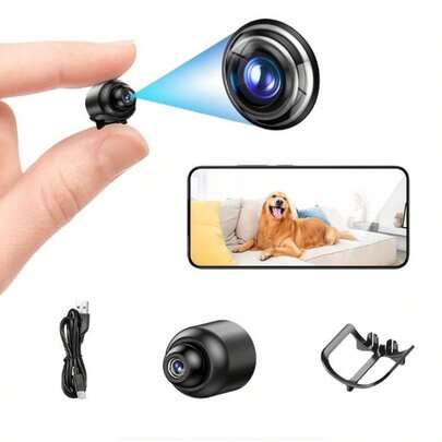 2pcs/1pc Mini Smart HD Camera, Home Security Camera, Portable Wireless WiFi 2.4G Remote Monitoring With Video Recording, Baby Monitor, Nanny Camera, Night Vision And Motion Detection