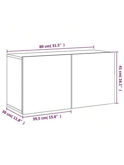VidaXL Wand Mounted TV Cabinet 80x30x41 Cm Concrete Grijs view 2