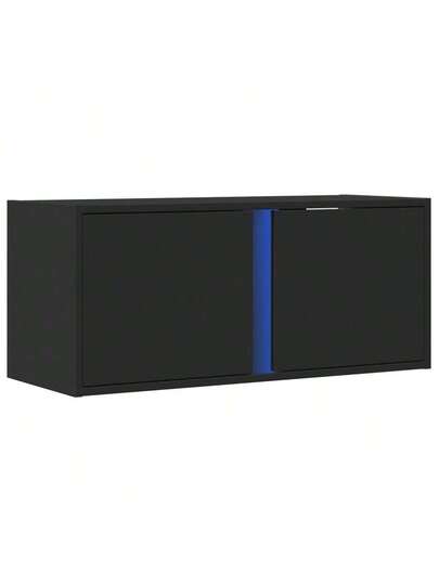 VidaXL TV Wand Unit LED Lighting 80x31x35 Cm Zwart view 3