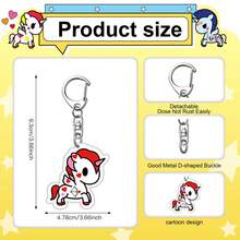 Llavero oficial con licencia de Tokidoki, 12 unidades, llavero de unicornio, colgante de Tokidoki, bonito colgante de acrílico para bolso, accesorio de moda para mujer. - Verde - Ver 3