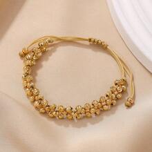 1 件几何矩形扣朋克嘻哈风格手链 - 金色伸縮手鍊 - 查看 3