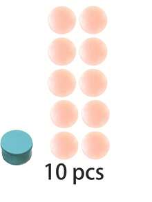 10pcs Reusable Seamless Silicone Bra Liners - Invisible, Self-Adhesive, Nipple Concealer For Women - Comfortable, Breathable, Easy To Clean Bra Accessories