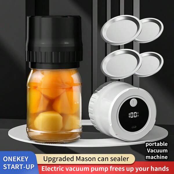 HYUNDAI Electric Mason Jar Vacuum Sealer Kit For Wide Mouth And Regular Mouth Mason Jars