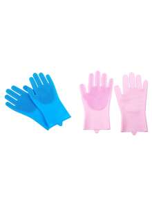 Pet Grooming Cleaning Gloves Dog Cat Bathing Shampoo Glove Scrubber Magic Dishwashing Cleanner Sponge Silicon Hair Removal Glove