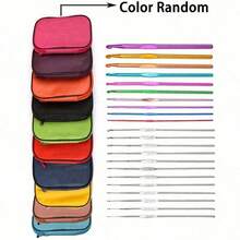 完整的钩针套件，包括符合人体工程学的钩针套装、纱线和配件 - 适合初学者和编织爱好者，全季节纱线工艺套装（所有产品颜色/包装随机）