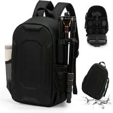 YAKUSS Mochila de cámara multifuncional con carcasa rígida, bolsa de cámara DSLR de gran capacidad, estuche de fotografía con compartimento para portátil de 13.3 pulgadas