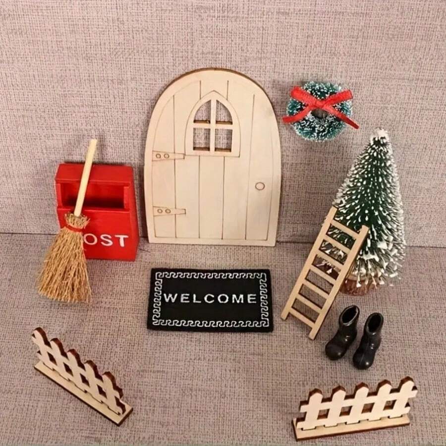10 Stücke Weihnachtswichtel Tür Feen | Puppenhaus Weihnachtsdekoration, Fotografie Requisiten, Modellhaus Dekorationen, Weihnachtsgeschenke