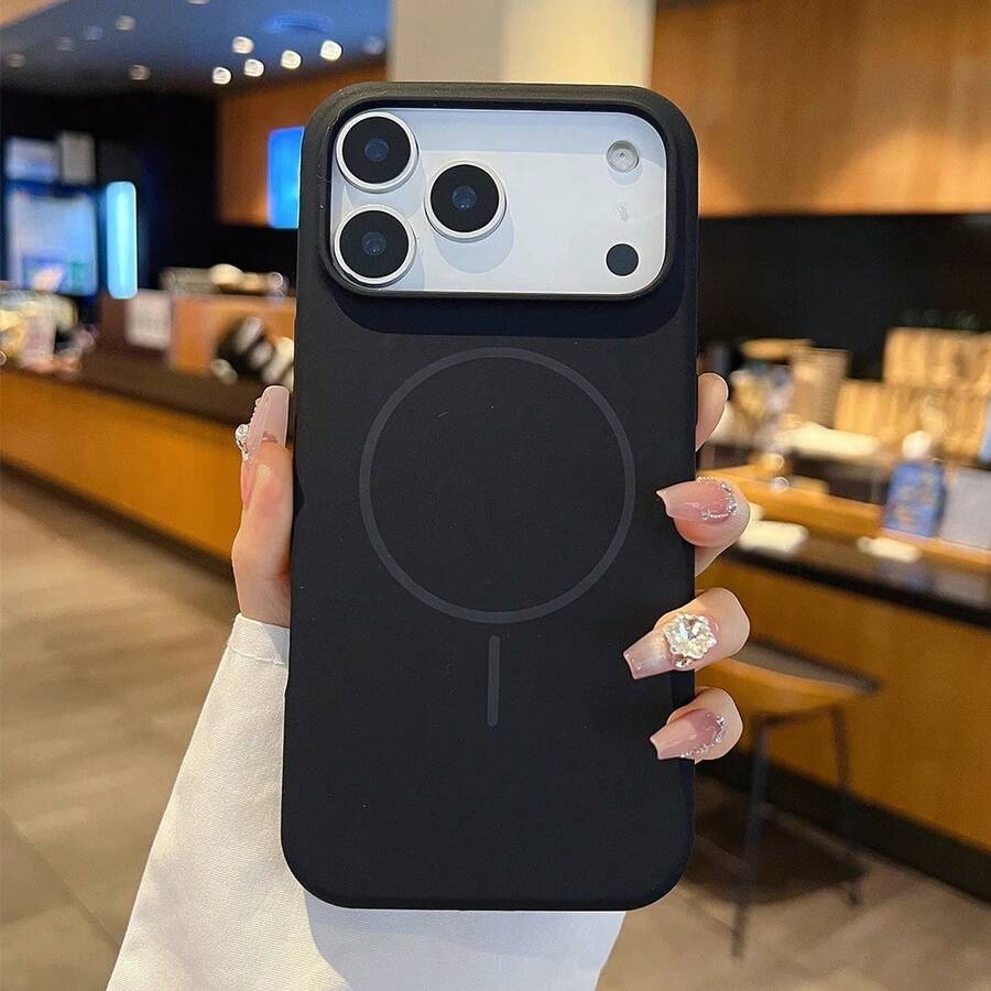 奢华闪亮荧光液态硅胶磁吸软手机壳，兼容 17 Air 16 15 14 13 12 17 Pro Max Plus