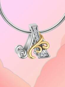 1pc Gold/Black/Red/Silver Heart/Beauty & Beast/Heart/Letter/LOVE/Pumpkin Carriage/Crown Plated 925 Silver Elegant Cute DIY Bracelet Beads Pendant, Suitable For Daily Wear/Autumn & Winter/Back To School/Holidays/Halloween/Christmas/Thanksgiving/Valentine's Day/Birthday Gift