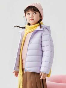 Balabala 青少年女孩轻盈羽绒服秋冬款 - 带帽防水防油家庭款