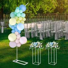 YUNRUX Balloon Arch Stand And 2 Flower Stands, Arch Background Stand For Parties, Wedding Flower Stand