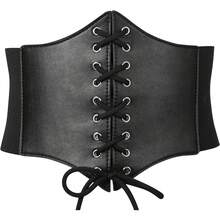 Black Corset Waist Belt Women, Wide Elastic Tie Waspie Belt Dresses, 4.7inch, Fashionable Waist Cincher - 銀色 - 查看 2