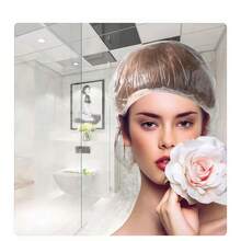 100 Plastic Disposable Shower Caps - Suitable For Hair Dyeing And Beauty Salons, Home Use, Spas, Keep Hair Dry And Clean - trắng - Xem 8