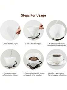 40 片咖啡过滤器，V 型咖啡滤纸，咖啡纸质过滤器，一次性咖啡茶过滤器，适用于手冲咖啡和滴滤咖啡机