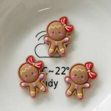 10/20/30pcs Christmas Theme Resin Flat Back Dome Shaped Set - Mini Santa Claus, Snowman, Reindeer Ornaments, For Scrapbooking, DIY Crafts And Holiday Decor - Random Mixed