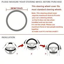 1 Stück, Nappa- und Carbonfaser-Muster Lenkradabdeckung, 38cm/15 Zoll, mit Innenring für verbesserten Griff und Komfort, ein ideales Geschenk für Autoliebhaber und ein Lieblingsgeschenk für diejenigen, die fahren