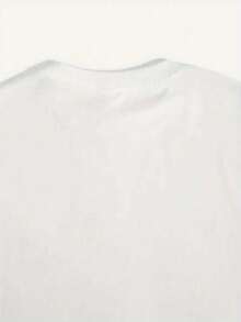 Teen Girl Clothes, Graphic Tees,With Silver Star & Face Pattern, Regular Round Neck, Baby Tee, Reflective Printed T - Shirt, Breathable Fabric,Y2k Style. - trắng - Xem 4