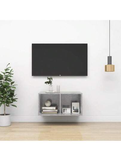 VidaXL TV Wand Unit 37x37x72 Cm Finished Wood Concrete Grijs