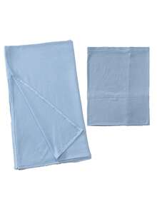Bộ 2 khăn trùm đầu và mũ trùm đầu Jersey phù hợp, vải Modal mềm mại và thoáng khí màu trơn, 1 mũ trùm đầu ống đơn giản + 1 khăn choàng Modal nhẹ, thích hợp để che chắn hàng ngày, phụ kiện Abaya cho trang phục - Màu xanh nhạt - Xem 2