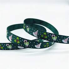 5yards 10mm Christmas Ribbon Printed Christmas Polyester Ribbon For Handmade Design Christmas Decoration Gift Packing