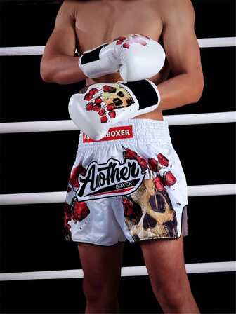  ANOTHERBOXER Muay Thai Shorts Boxing Shorts Classic Slim Cut MMA Kickboxing Workout Clothing Training