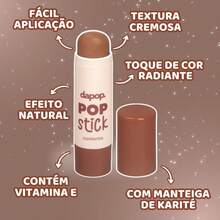 Dapop Creamy Stick Contour Stick Pop With Natural Finish And Easy Blending Color 02 Warm Brown - MÀU SẮC 02 - Xem 4