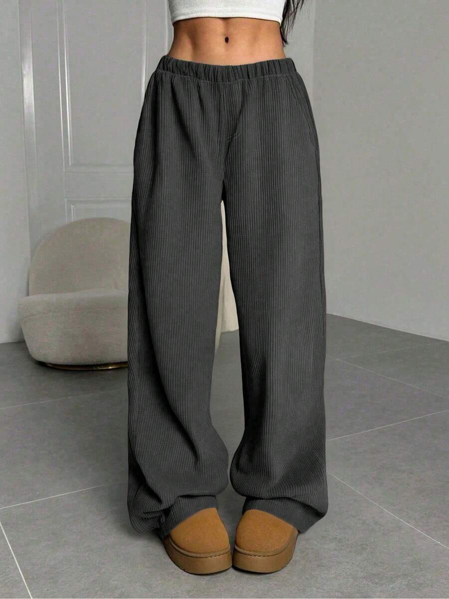 1pc Girls/Teens' Plain Color Casual Outdoor Commute Back To School Basic Personalized Corduroy Straight Pants