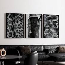 1/3pcs Fashion Chic Wall Art Picture Y2k Prints Canvas Paintings Kiss Lips Posters Black And White Aesthetic Girly Decor For Bedroom, Living Room, Or Dorm Room Decor Gift For Her Unframed