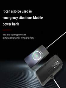 1pc 150 PSI Portable Air Compressor For Car Tires, Fast Inflation, Large Capacity Rechargeable Battery, Digital Pressure Gauge With LED Light, Convenient To Use, Longer Lifespan, Wireless Car Air Inflator With 5 Accessories, Suitable For Cars, Bicycles, Motorcycles And Sports Balls