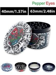 1pc Grinder, Creative Pattern 2. 5 Inch 4-Layer Zinc Alloy Grinder, Metal Grinder, Spice Grinder, Grinding Machine, Herb Grinder, Spice Crusher, Grinder ,Kitchen Supplies, Christmas Gifts, Halloween Gifts, Halloween Decoration Kitchen Supplies, Christmas Gifts, Halloween Gifts, Halloween Decoration - Multicolor - View 4