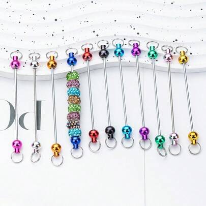 20 thanh kim loại rỗng để làm móc khóa, thanh kim loại trống tự làm móc khóa, vật liệu làm móc khóa, thích hợp cho các sản phẩm thủ công tự làm mặt dây chuyền và trang sức.