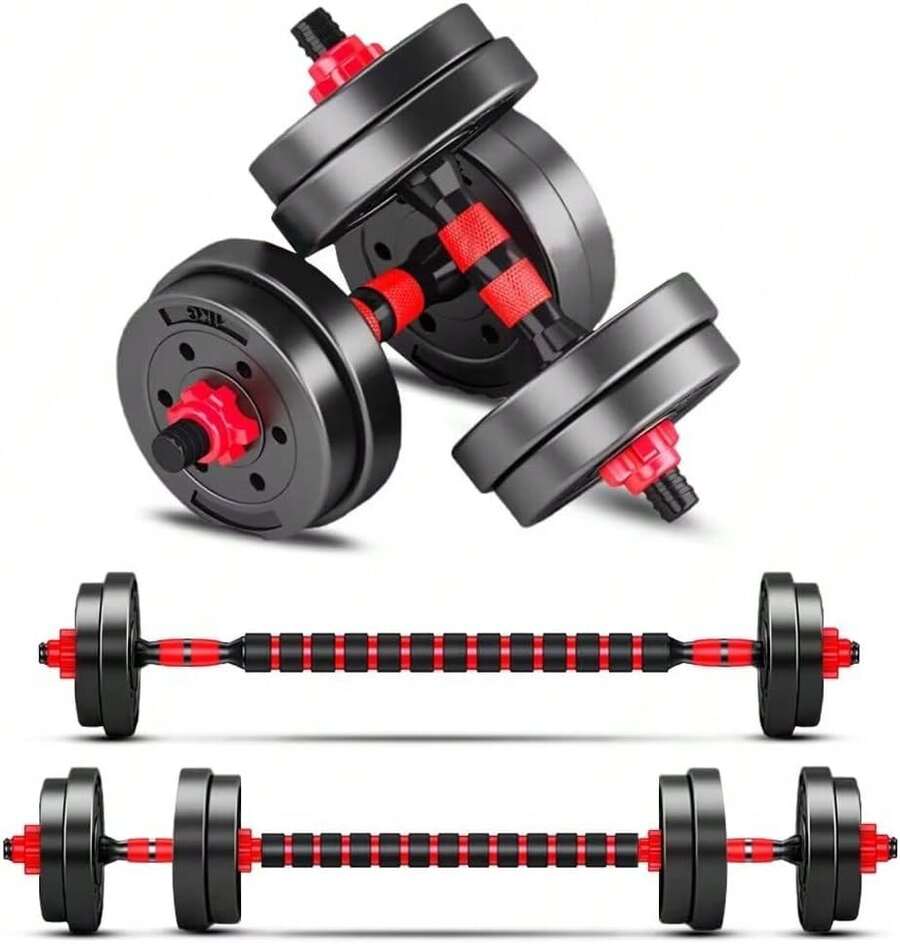 Adjustable Dumbbell Set,22lbs Free Weight Dumbbell,3 In 1 Dumbbell Set Used As Barbell,Dumbbell,Push Up Stand,Home And Gym Exercise Equipment Suitable For Both Men And Women - Black 22lbs - View 1